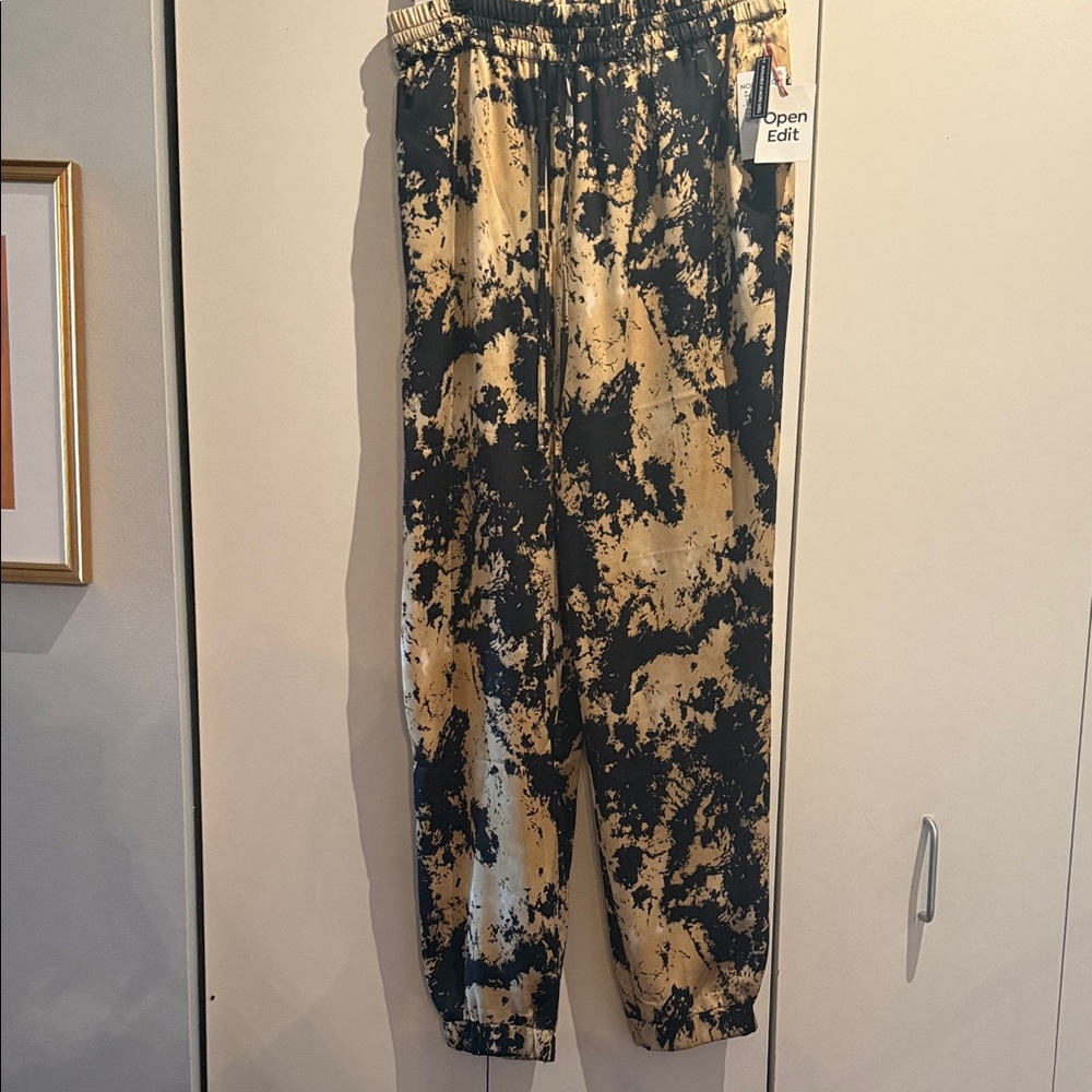 Open Edit Black and Tan Tie-Dye Joggers